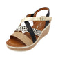 Lunar - Ladies Shoes Sandals Beige, Black leopard (2178)