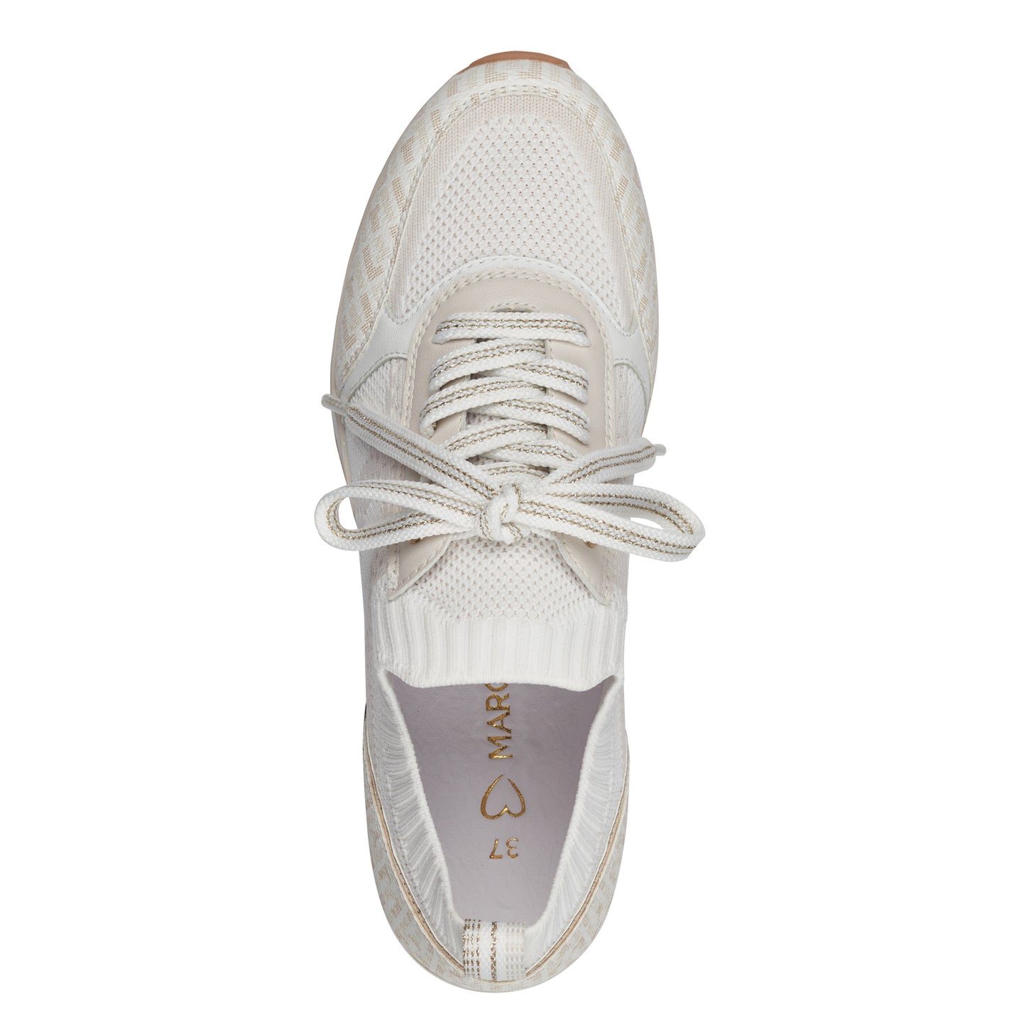 Marco Tozzi - Ladies Shoes Trainers Cream, Gold (2385)