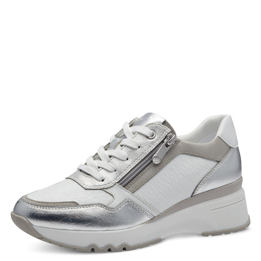 Marco Tozzi - Ladies Shoes Trainers White, Silver (2395)