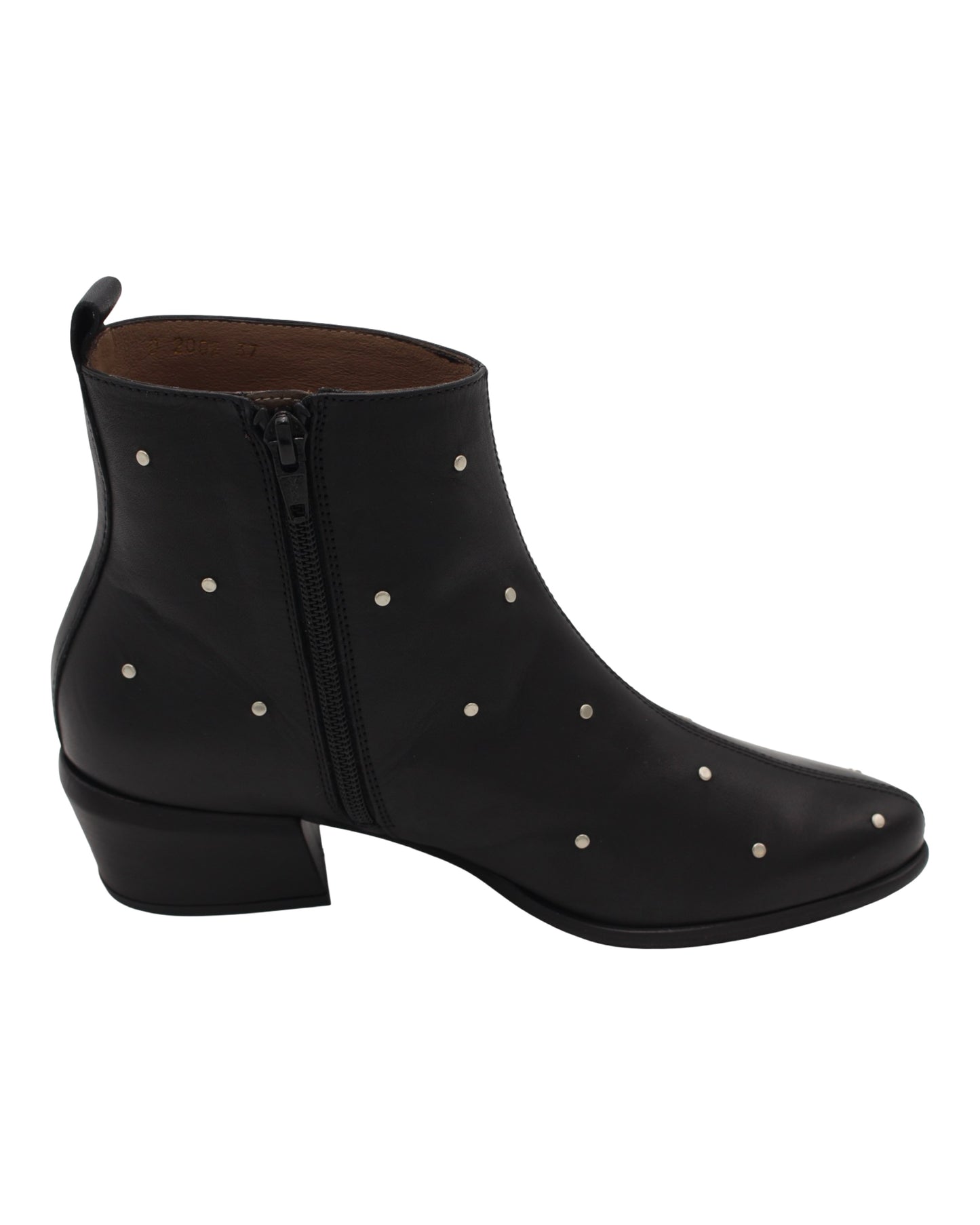 Wonders - Ladies Ankle Boots Black Stud (3862)