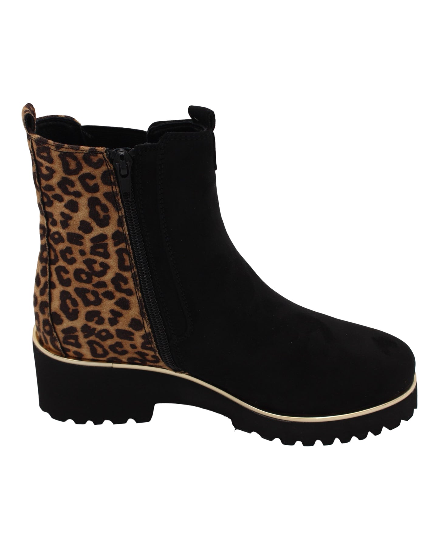 Lunar - Ladies Ankle Boots Black, Leopard (3951)