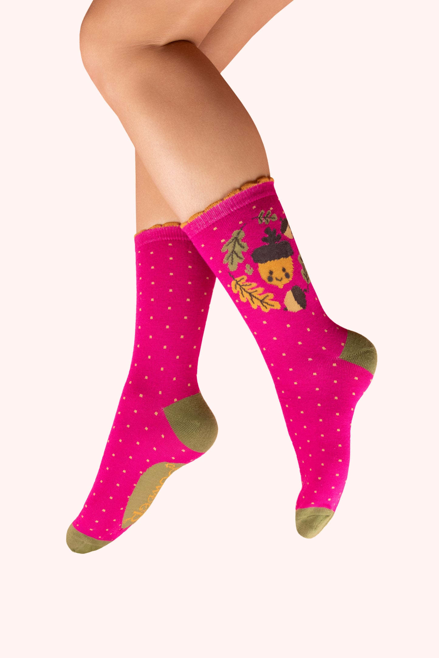 Powder Design Ltd - Socks Happy Acorn Ankle Fuchsia (4010)