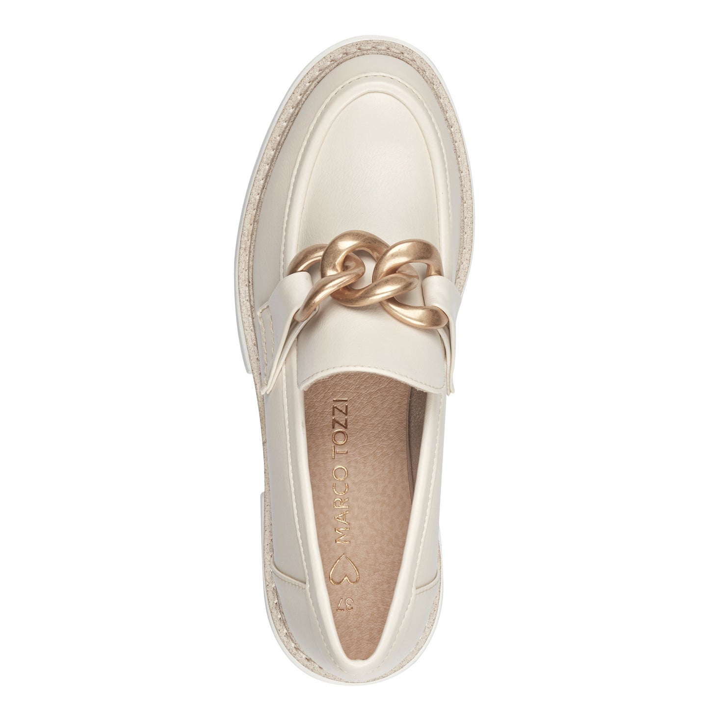 Marco Tozzi - Ladies Shoes Loafers Cream & Gold (1862)