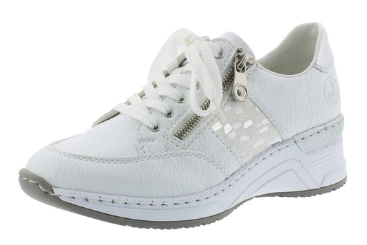 Rieker - Ladies Shoes Trainers white,  silver (1874)