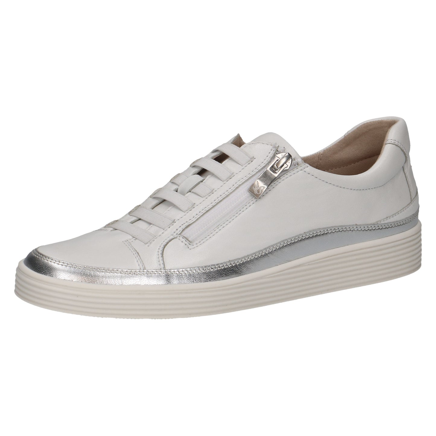 Caprice - Ladies Shoes Trainers White, Sliver (1881)