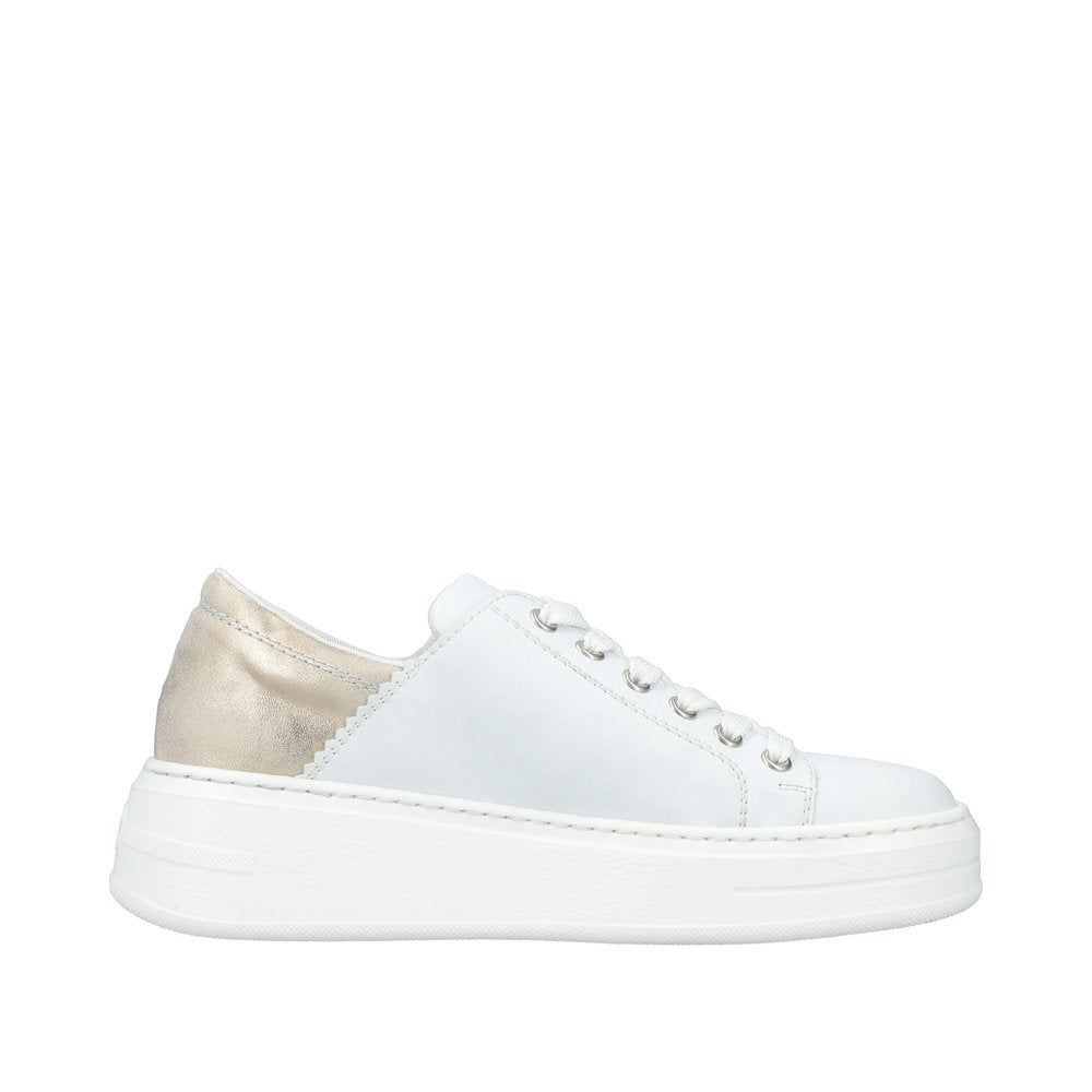 Rieker - Ladies Shoes Trainers White, Sliver, Gold (1939)