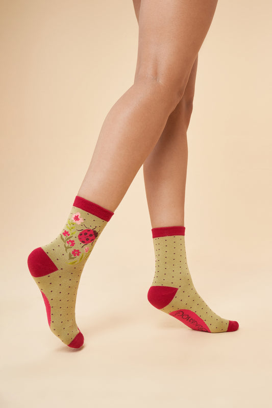 Powder Design Ltd - Accessories  Socks Ladybird Sage (2031)