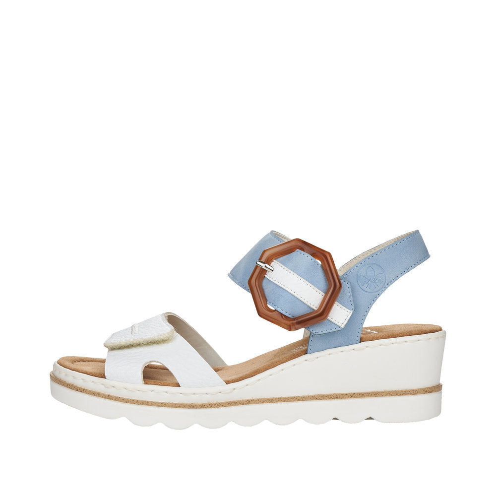 Rieker - Ladies Shoes Sandals Blue, White (2056)