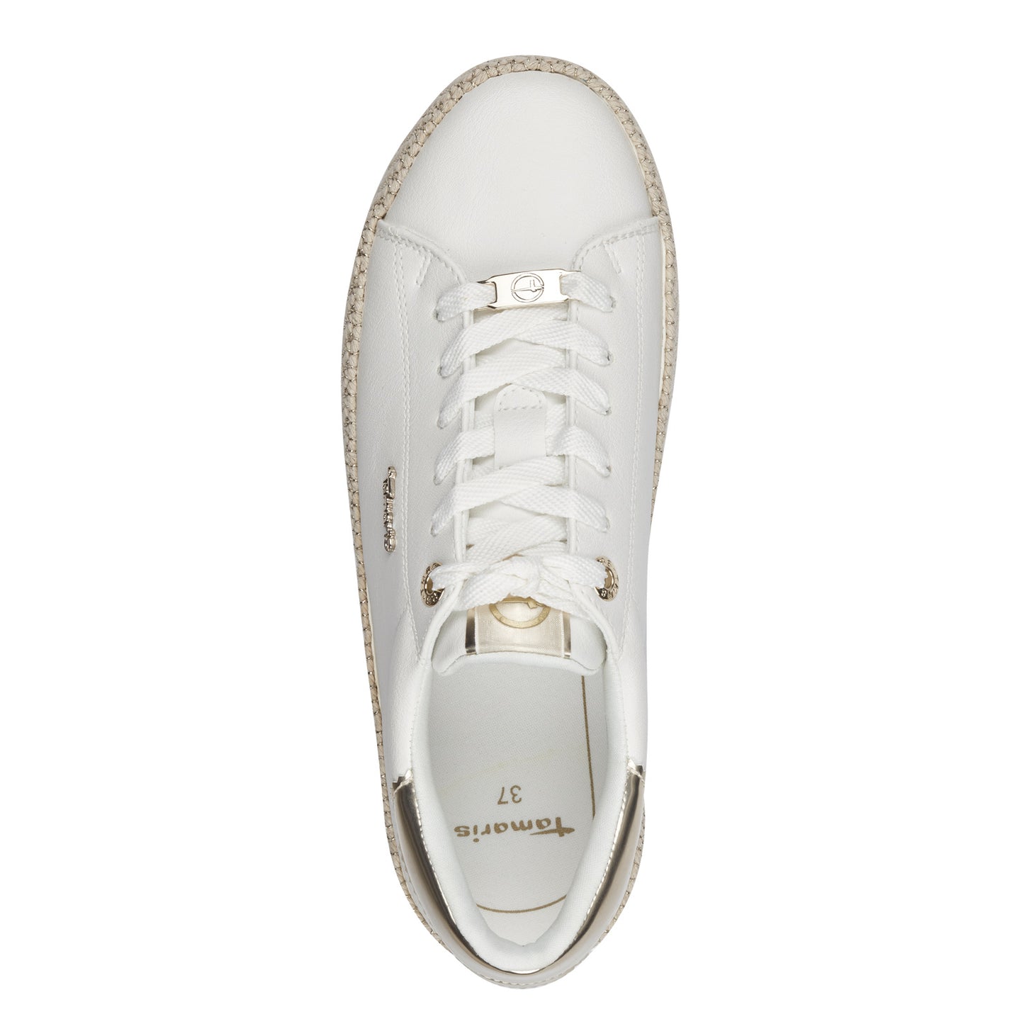Tamaris - Ladies Shoes Trainers White, Gold (2107)