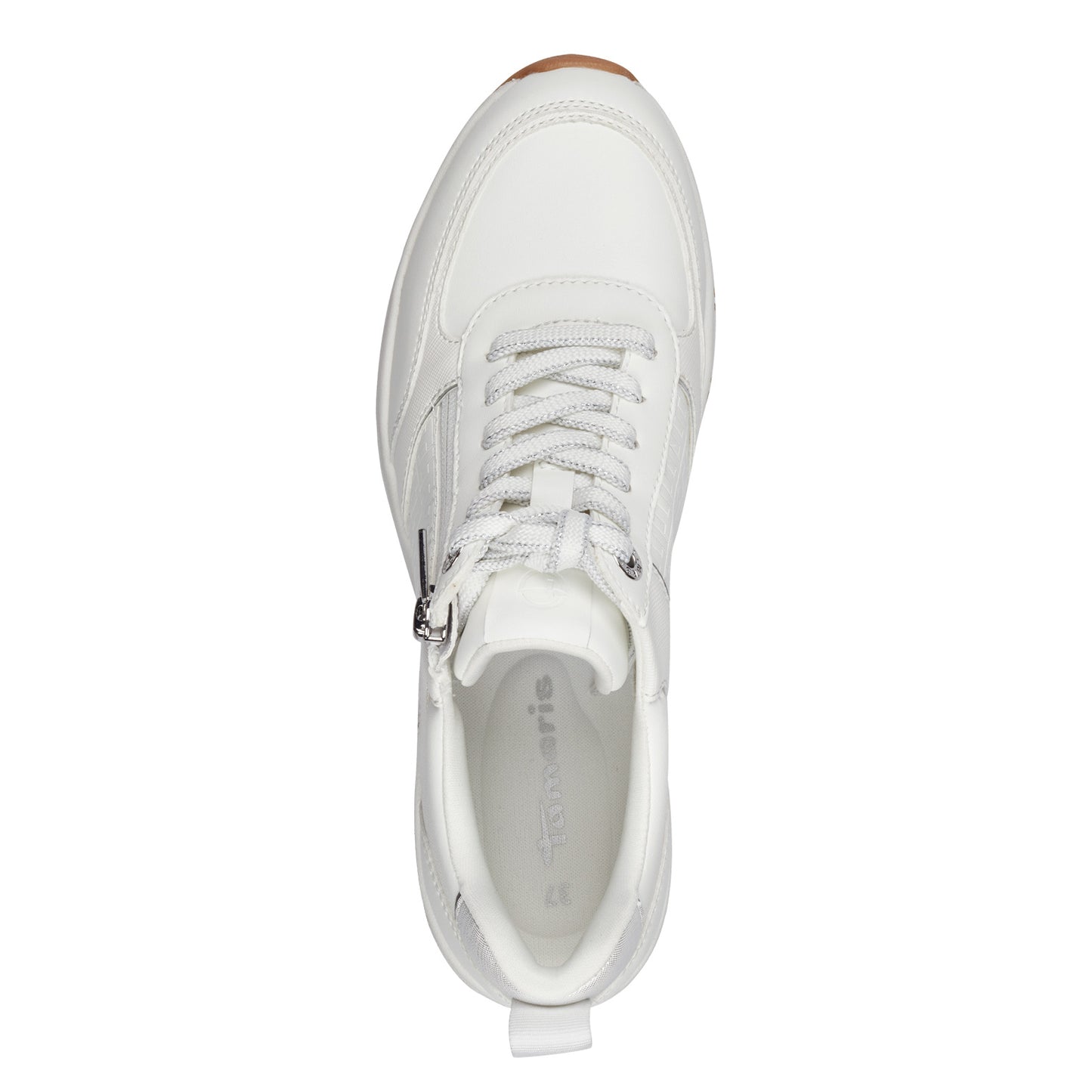 Tamaris - Ladies Shoes Trainers White, Silver (2206)