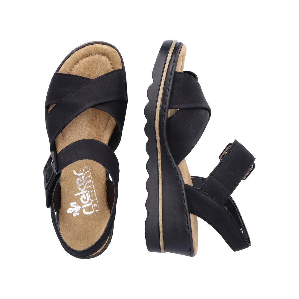 Rieker - Ladies Shoes Sandals Black (2218)