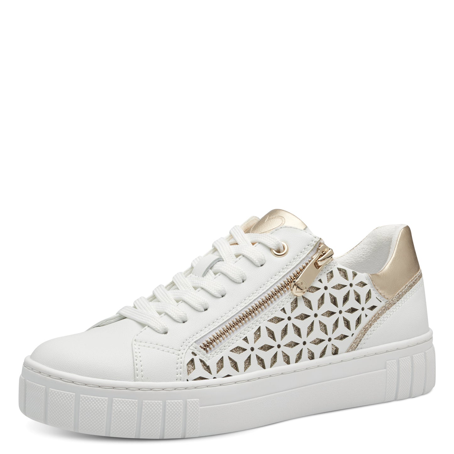 Marco Tozzi - Ladies Shoes Trainers White, Gold (2424)