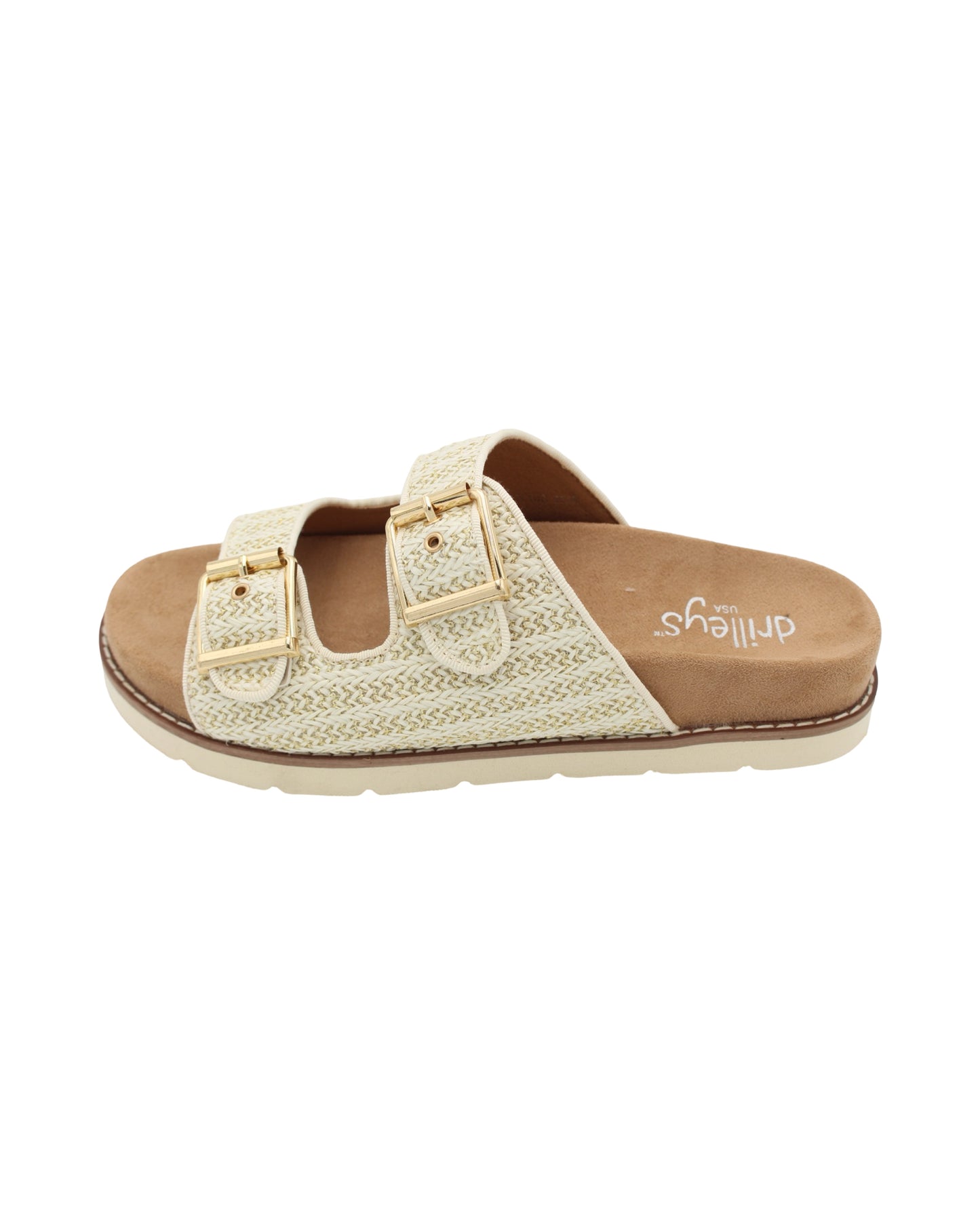 Drilleys - Ladies Shoes Sandals Cream, Gold (2456)
