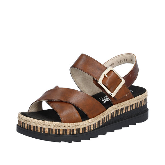 Rieker - Ladies Shoes Sandals Tan (2464)