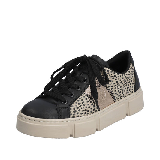 Rieker - Ladies Shoes Trainer Black ,  Leopard (2490)