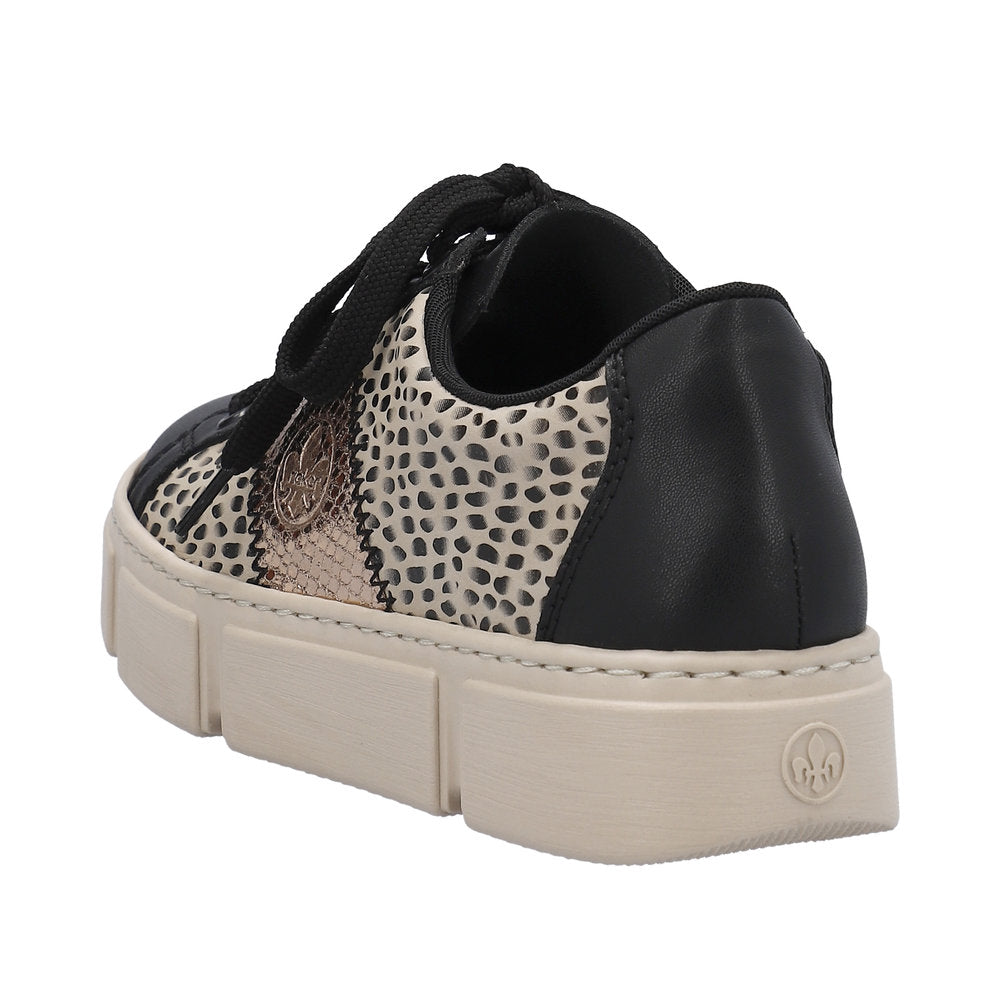 Rieker - Ladies Shoes Trainer Black ,  Leopard (2490)