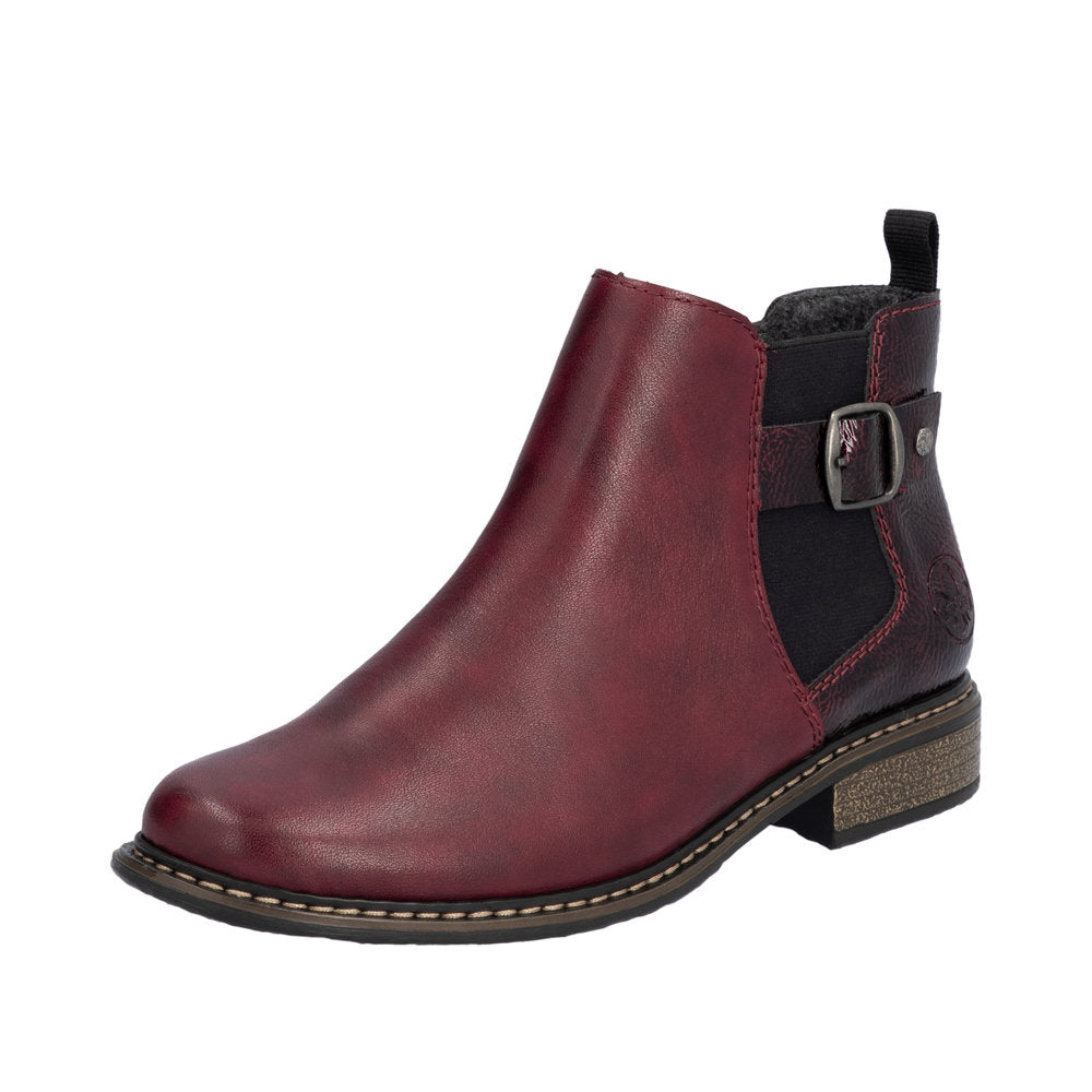 Rieker - Ladies Shoes Ankle Boots Burgundy (2522)