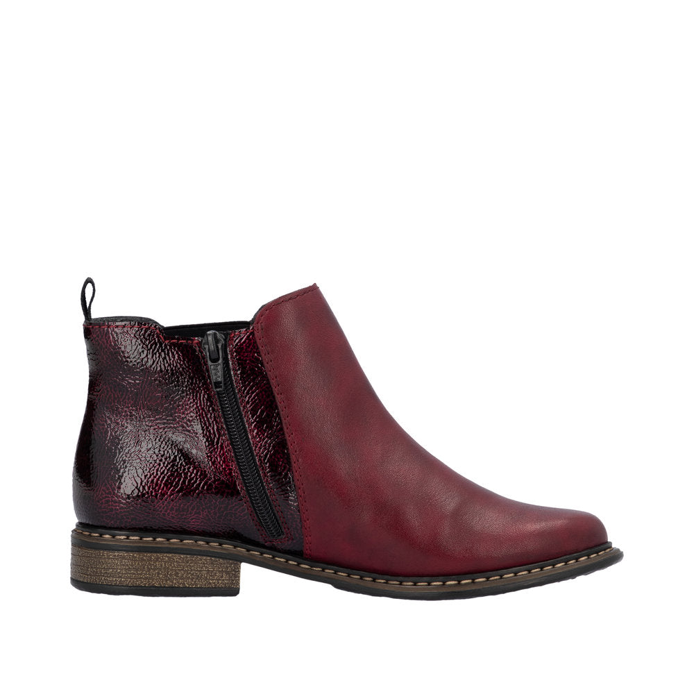 Rieker - Ladies Shoes Ankle Boots Burgundy (2522)