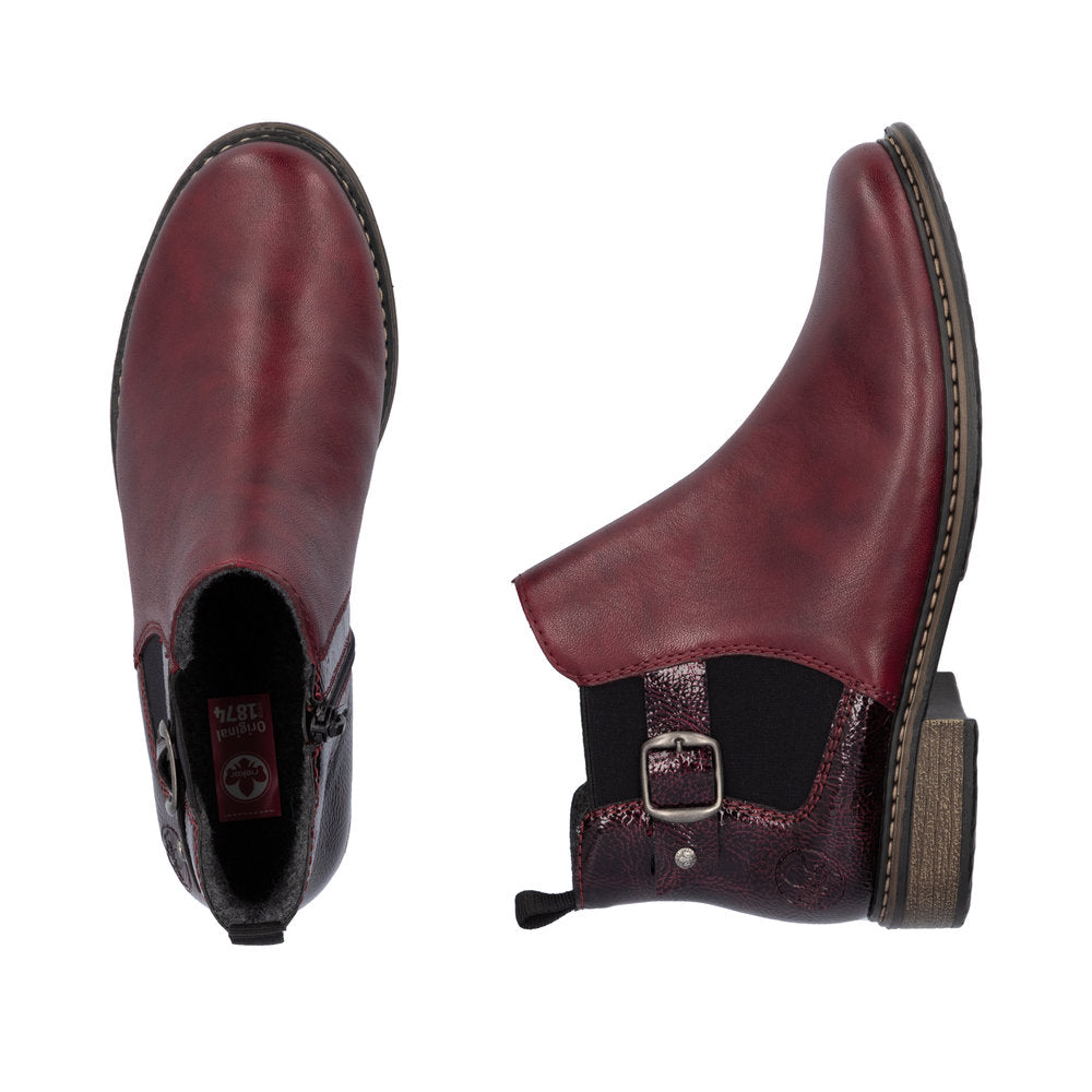 Rieker - Ladies Shoes Ankle Boots Burgundy (2522)