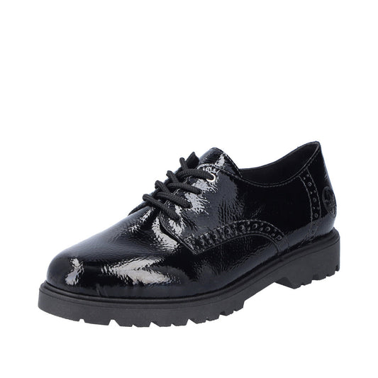 Rieker - Ladies Shoes Brogues Black Patent (2535)