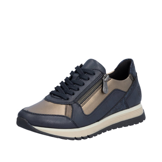 Rieker - Ladies Shoes Trainers Navy & Bronze (2541)