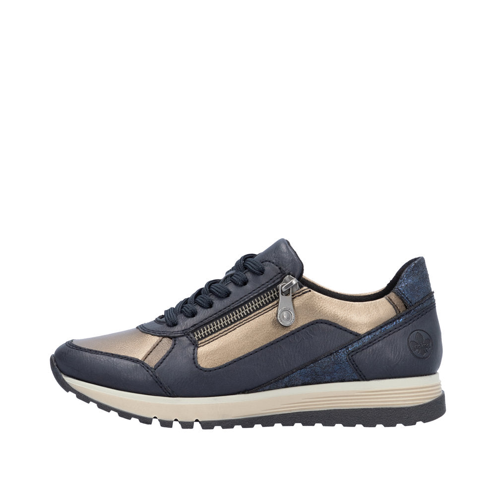 Rieker - Ladies Shoes Trainers Navy & Bronze (2541)