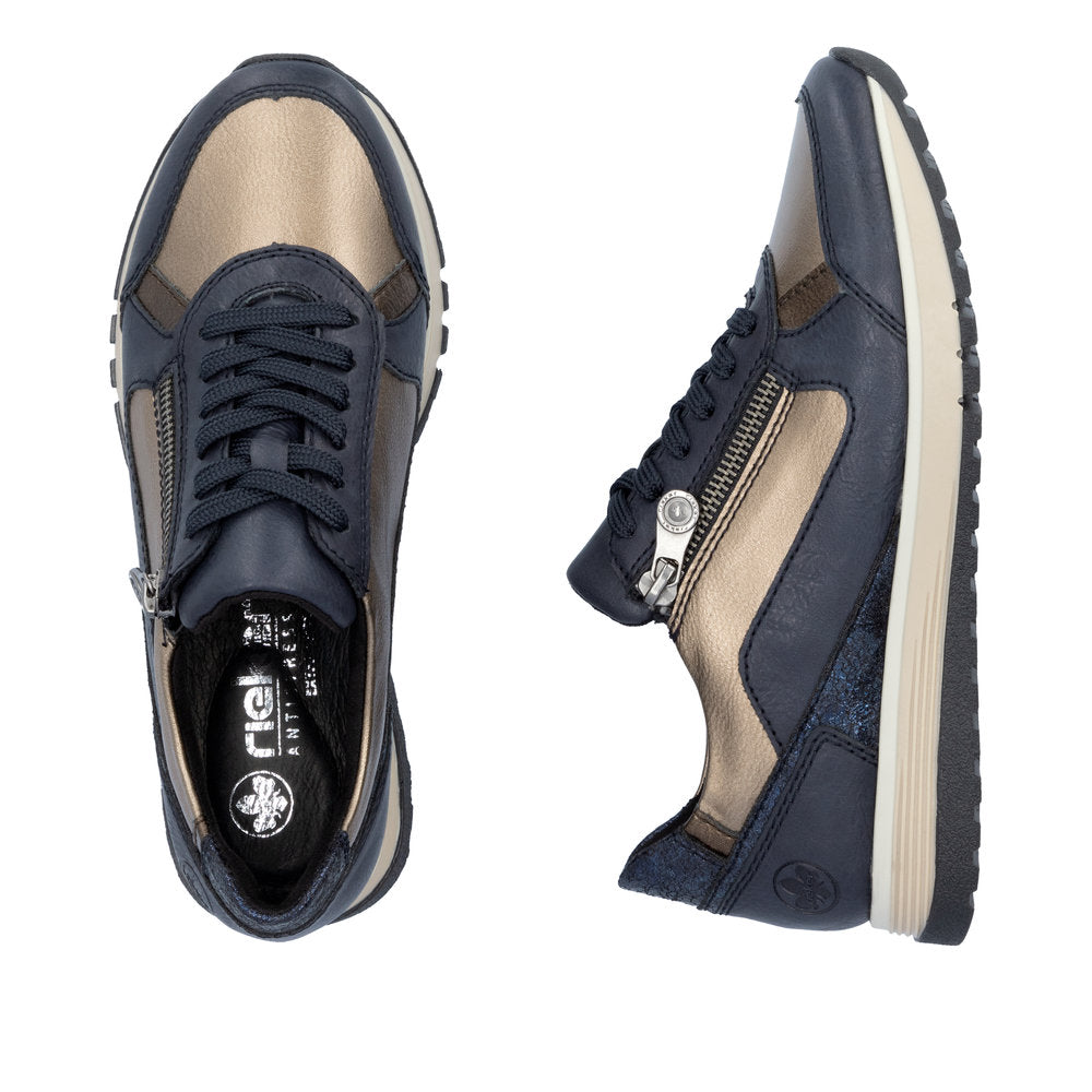 Rieker - Ladies Shoes Trainers Navy & Bronze (2541)