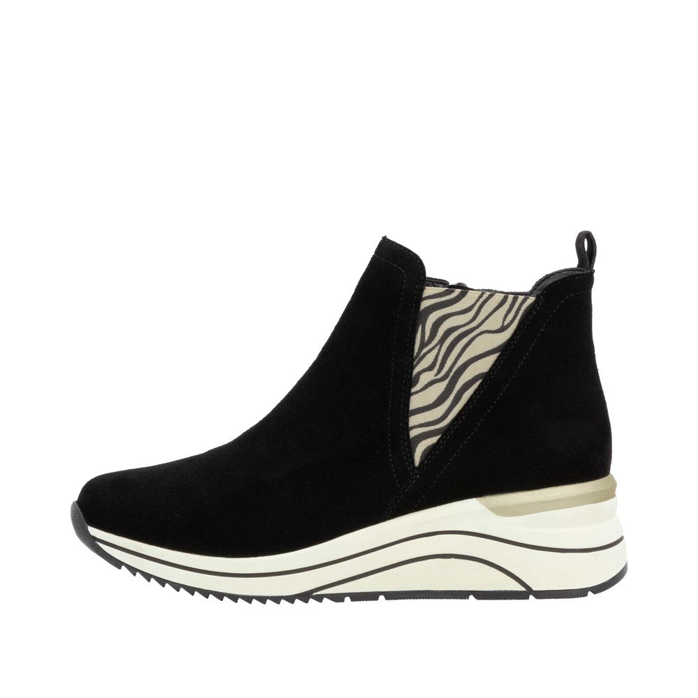 Remonte - Ladies Shoes Ankle Boots Black,  Zebra (2570)