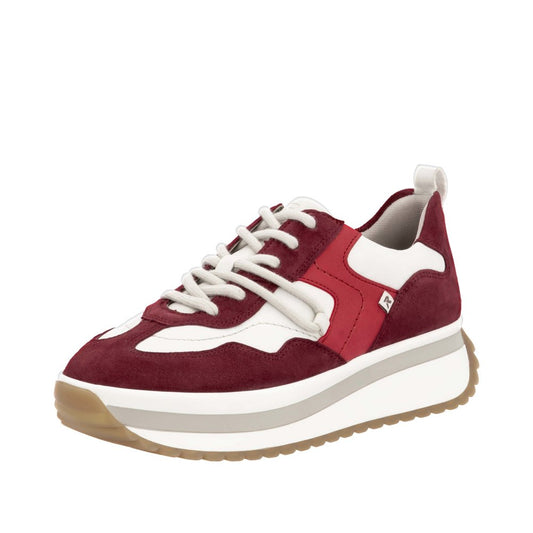 Rieker - Ladies Shoes Trainers Burgundy, Cream (2669)