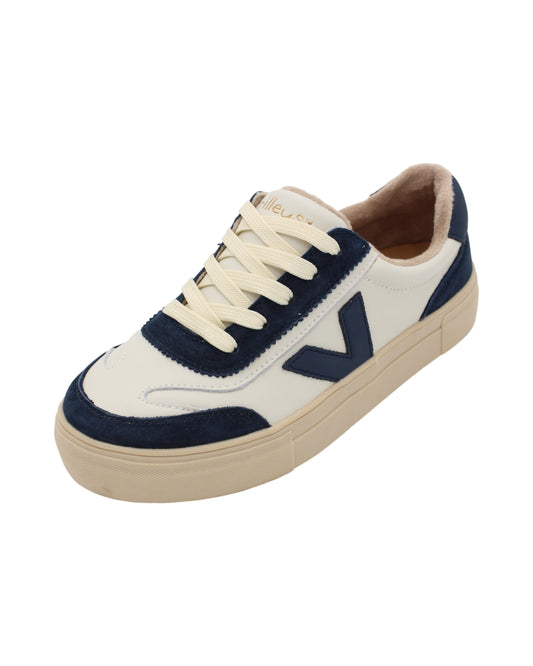 Drilleys - Ladies Shoes Trainers Cream, Navy (2676)