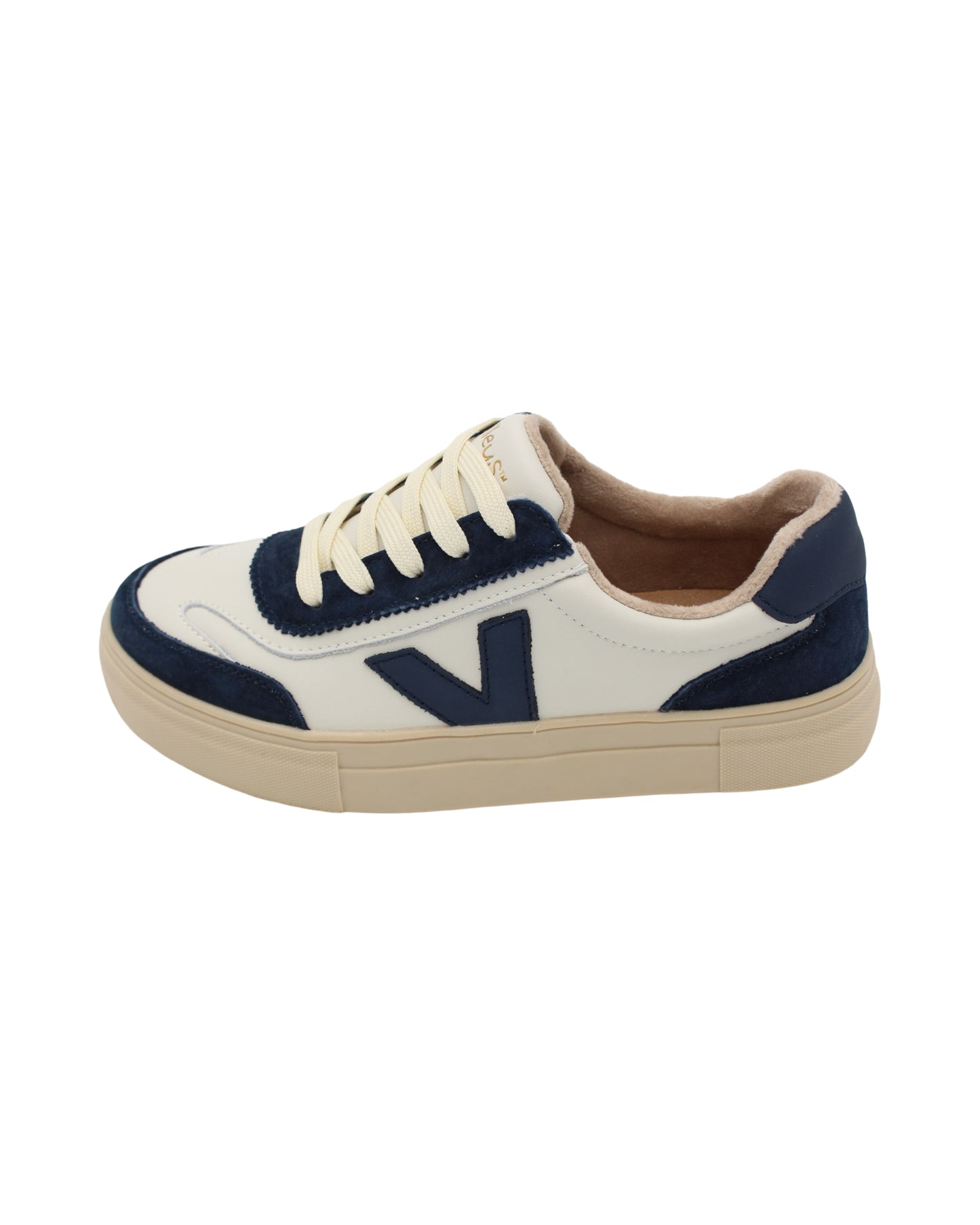 Drilleys - Ladies Shoes Trainers Cream, Navy (2676)