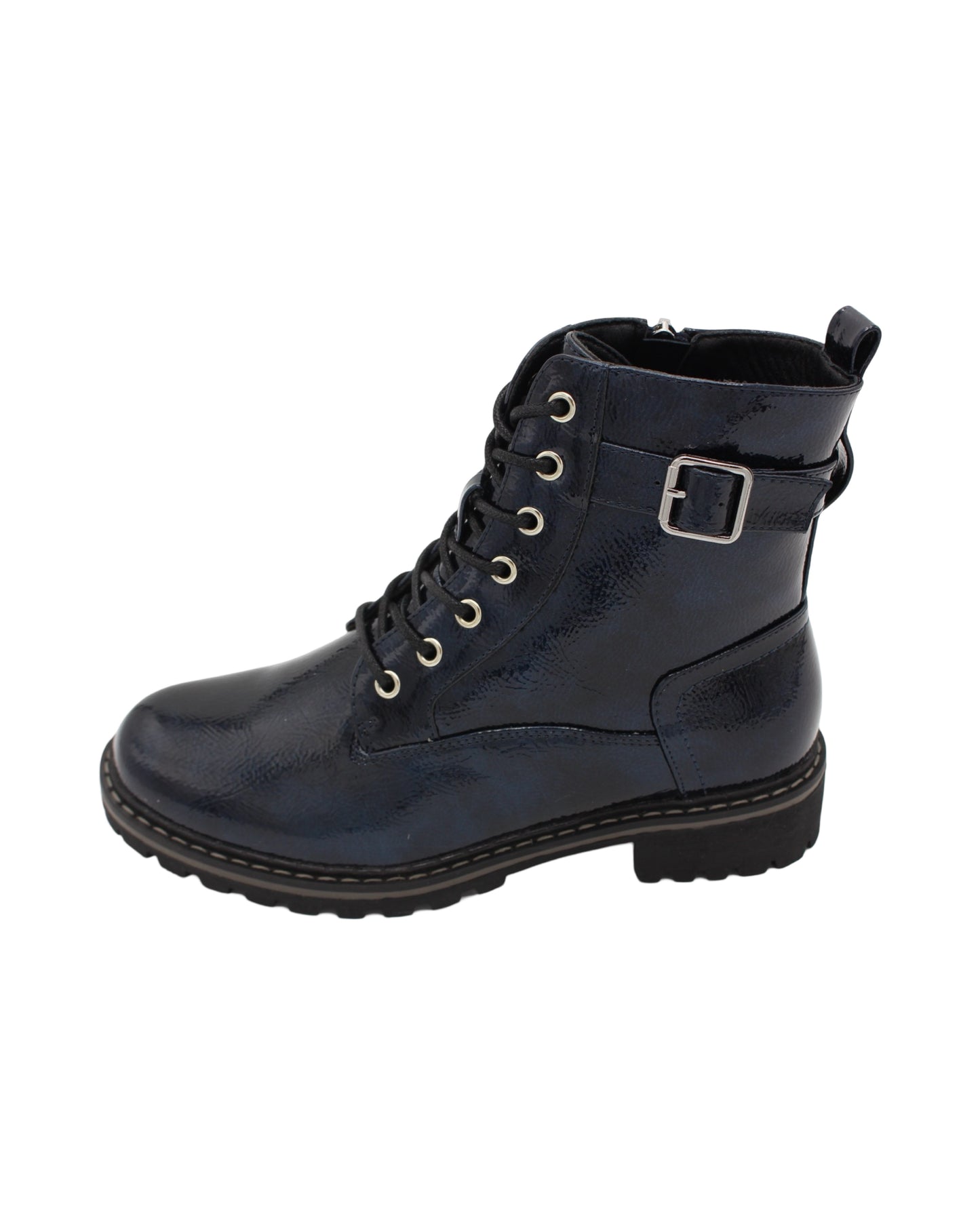 Lunar - Ladies Shoes Ankle Boots Navy Patent (2747)