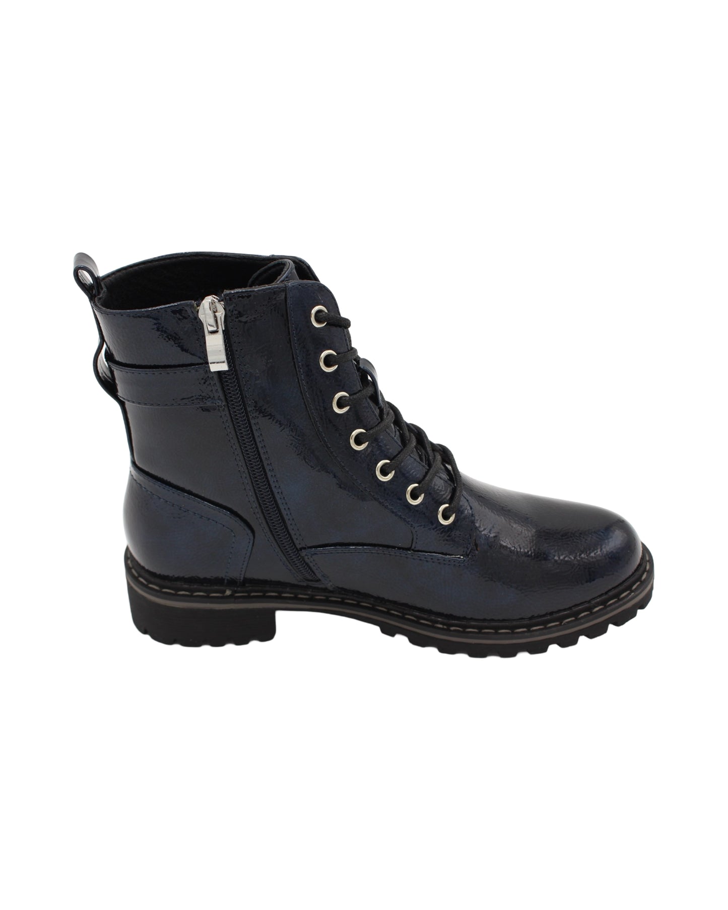 Lunar - Ladies Shoes Ankle Boots Navy Patent (2747)