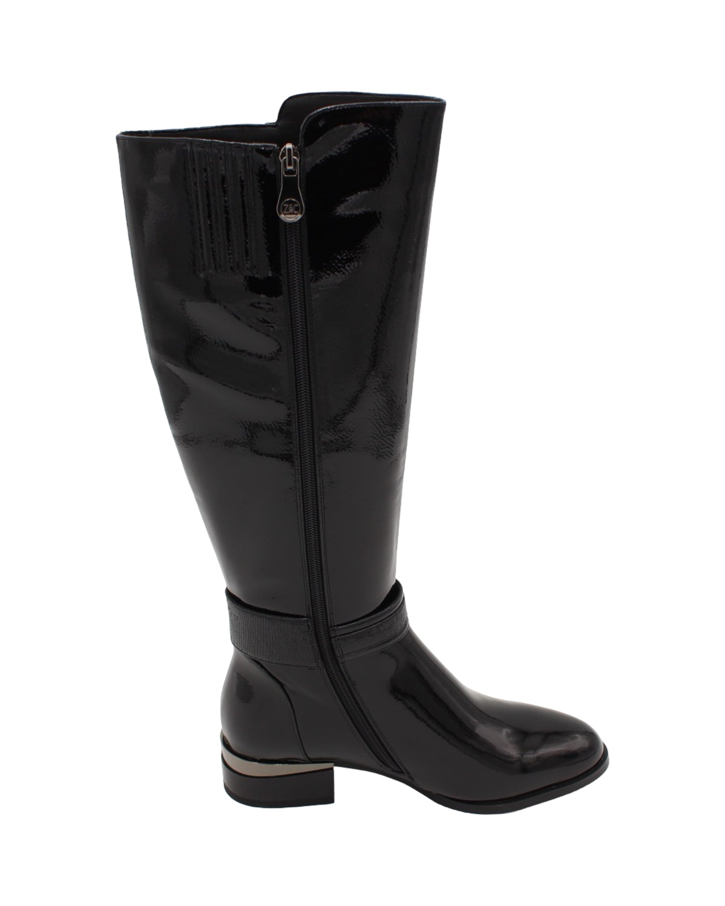 Zanni - Ladies Shoes Long Boots Black Patent (2758)