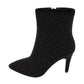 Una Healy - Ladies Shoes Ankle Boots Black Sparkle (2759)