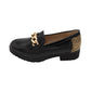 Lunar - Ladies Shoes Loafers Black, Leopard (2814)