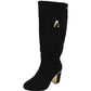 Zanni - Ladies Shoes Long Boots Black Suede (2902)