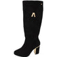 Zanni - Ladies Shoes Long Boots Black Suede (2902)