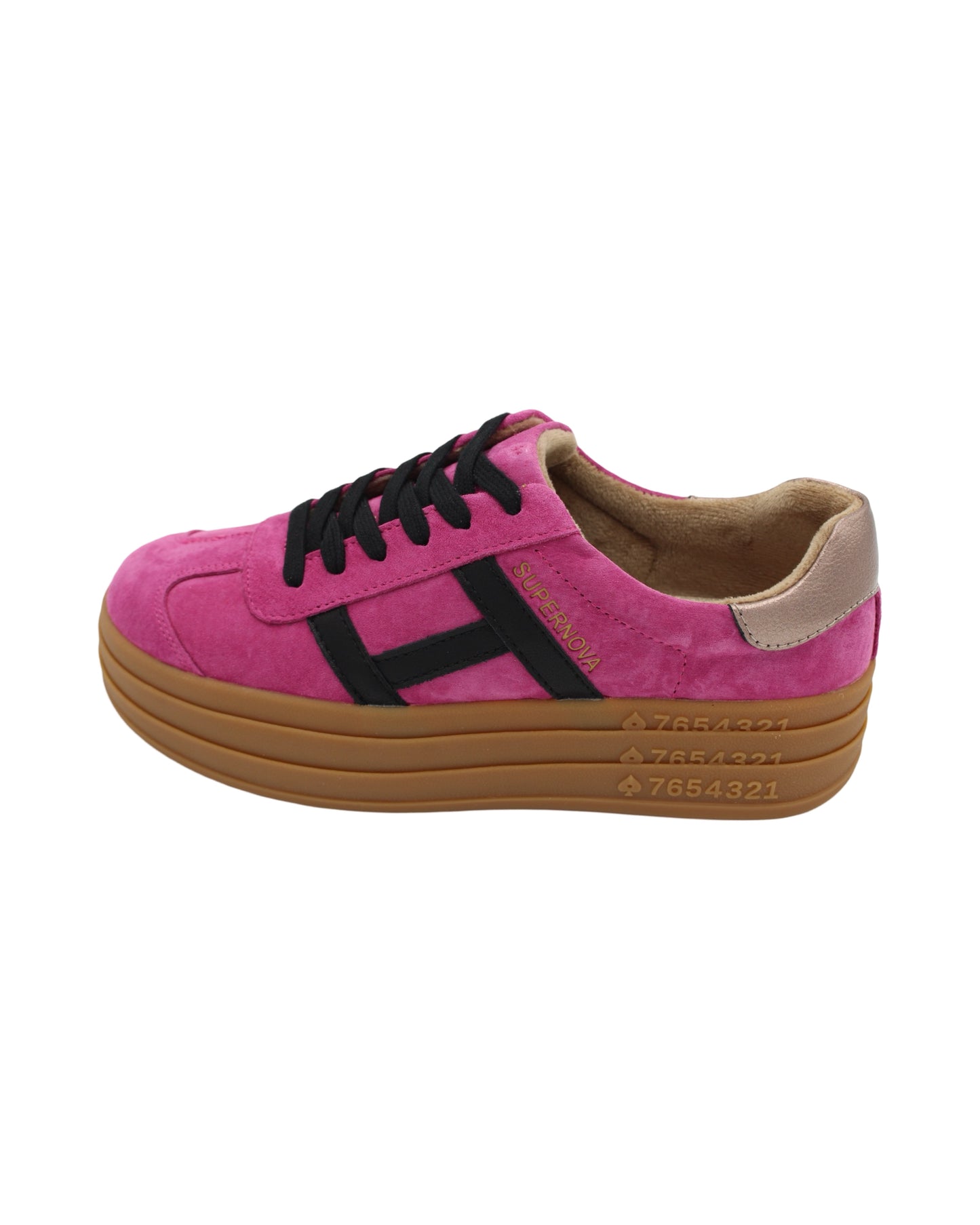 Drilleys - Ladies Shoes Trainers Pink,  Black,  Gold (2948)