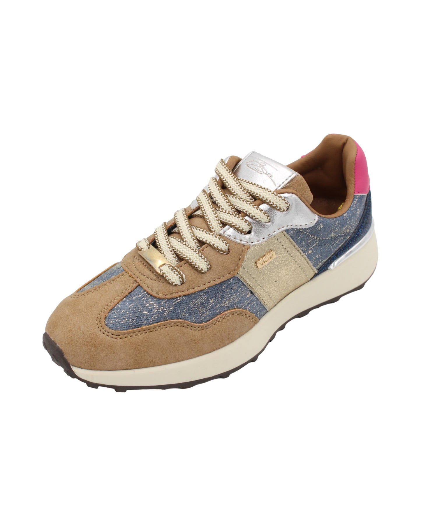 Lloyd & Pryce For Her - Ladies Shoes Trainers Taupe, Gold, Blue (2959)