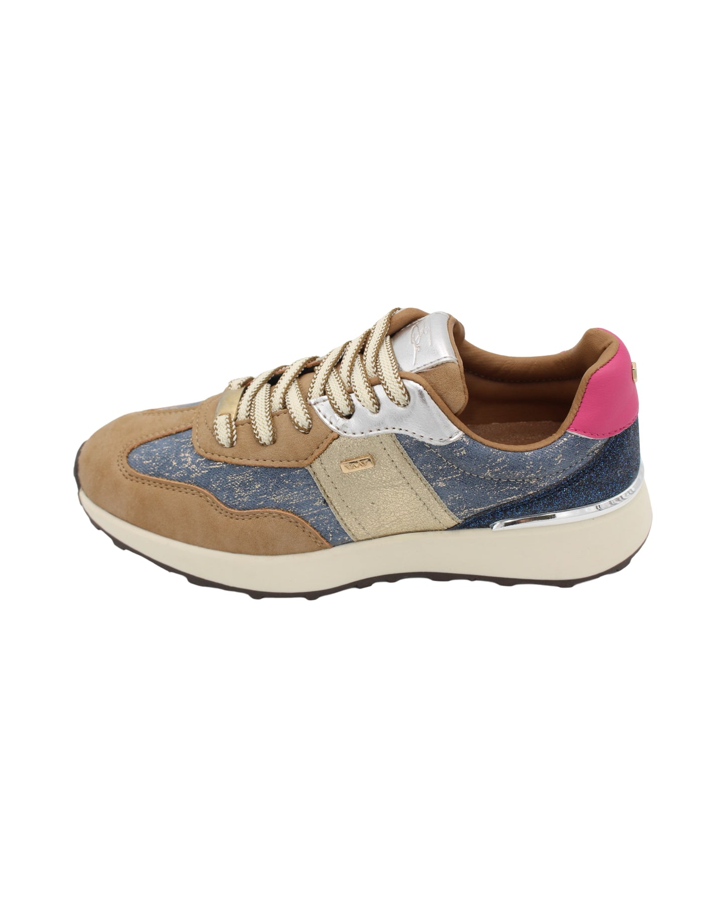 Lloyd & Pryce For Her - Ladies Shoes Trainers Taupe, Gold, Blue (2959)