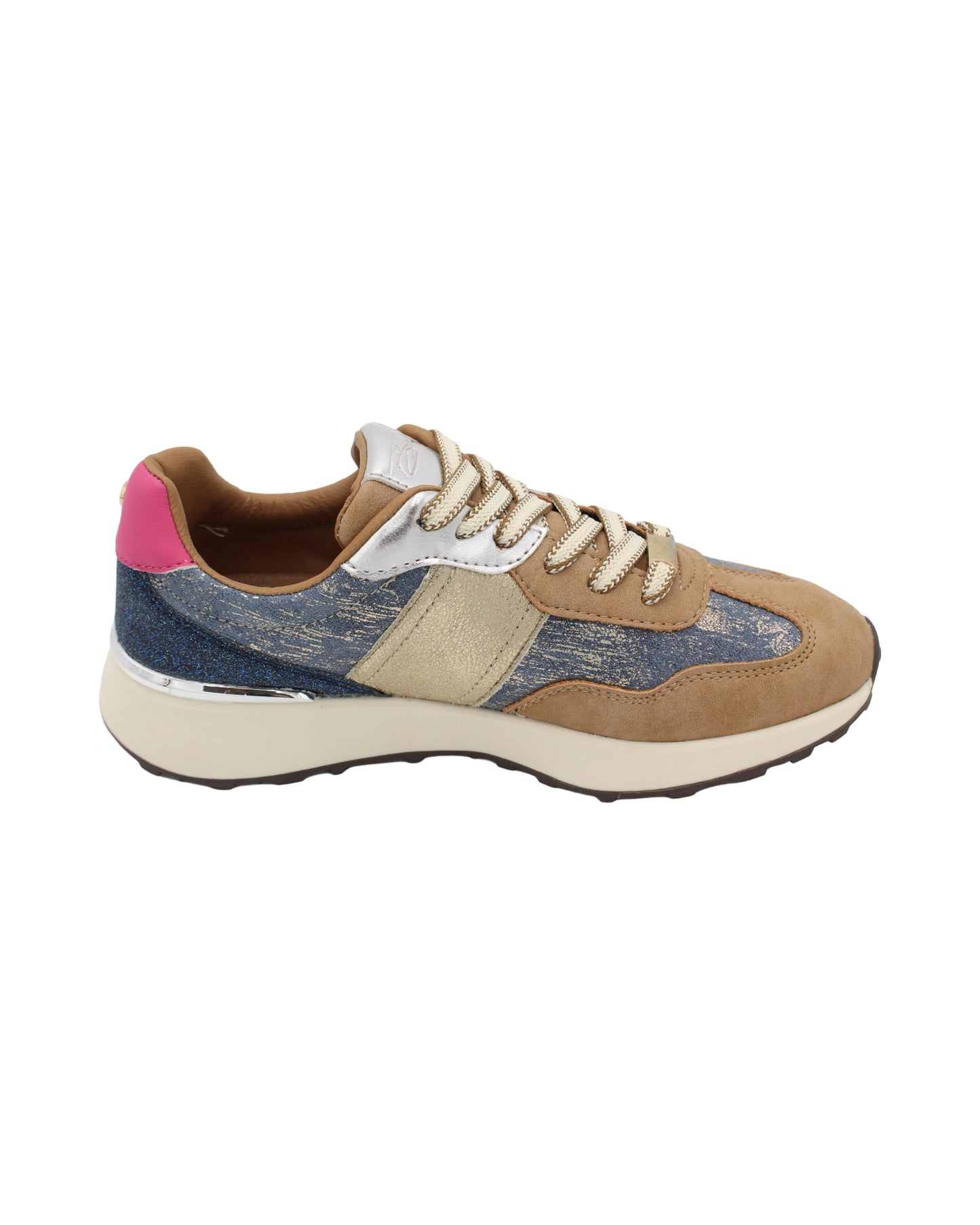 Lloyd & Pryce For Her - Ladies Shoes Trainers Taupe, Gold, Blue (2959)