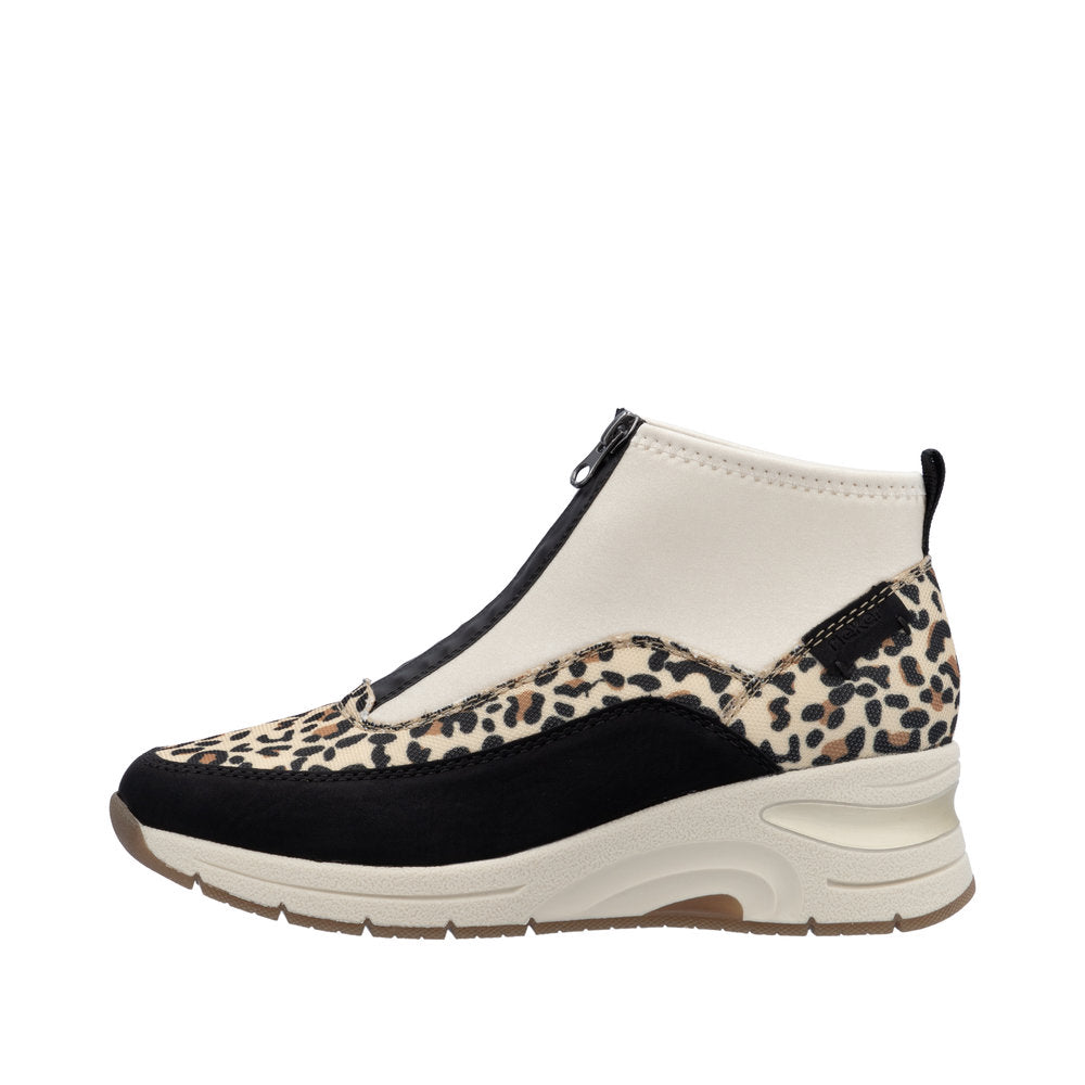 Rieker - Ladies Shoes Ankle Boots Cream Leopard (3030)