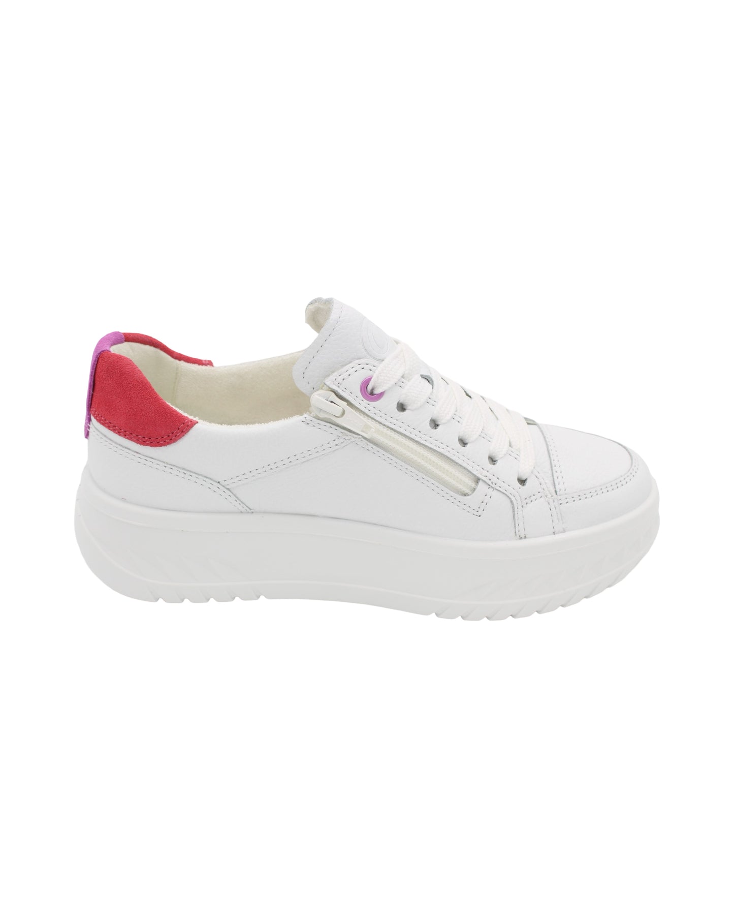 Ara - Ladies Shoes Trainers White, Fuchsia (3066)