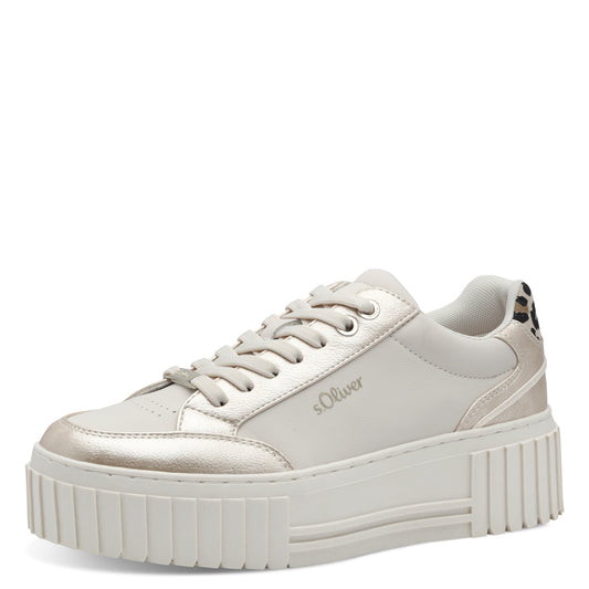 S.oliver - Ladies Shoes Trainers Beige Comb (3094)