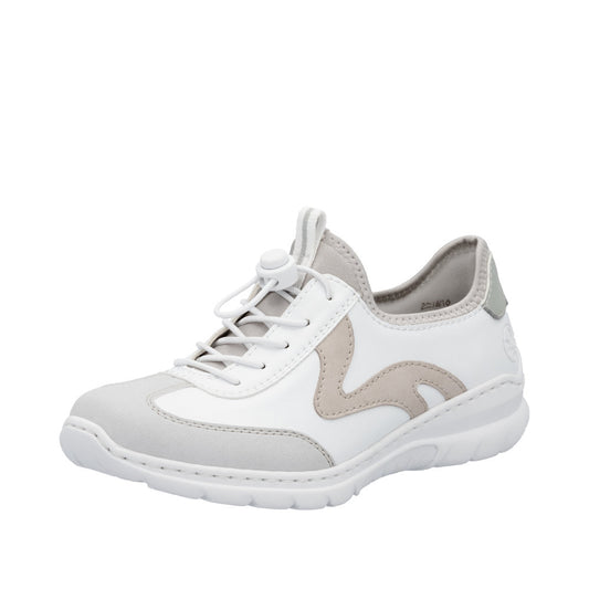 Rieker - Ladies Shoes Trainers White, Grey, Rose (3142)