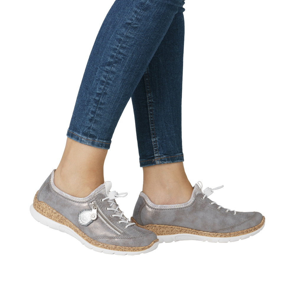 Rieker - Ladies Shoes Trainers Silver (3146)