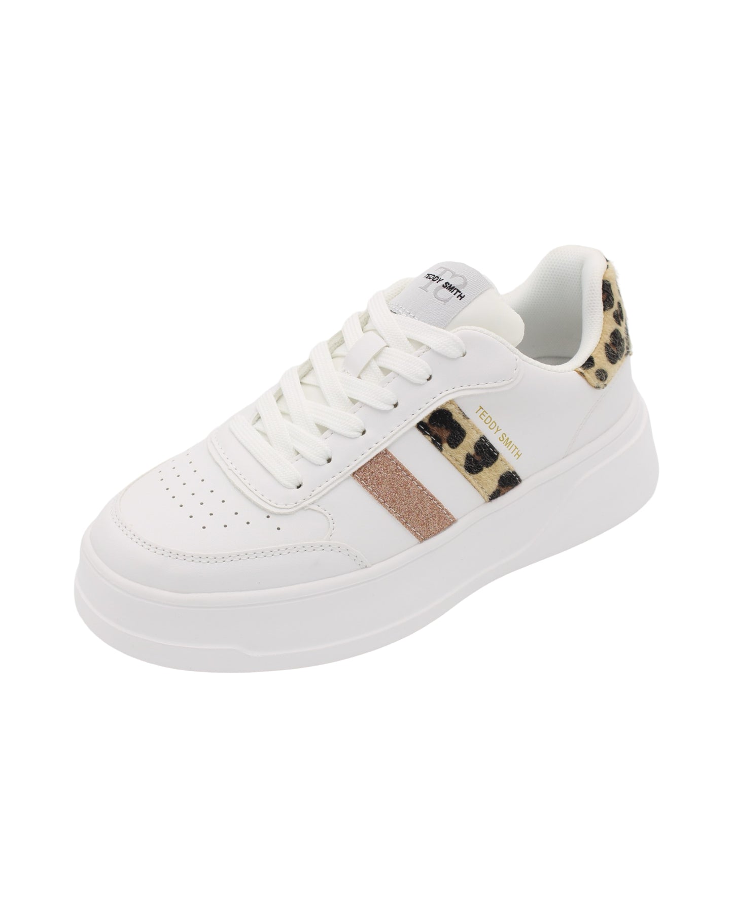 Teddy Smith - Ladies Trainers White, Leopard (3151)