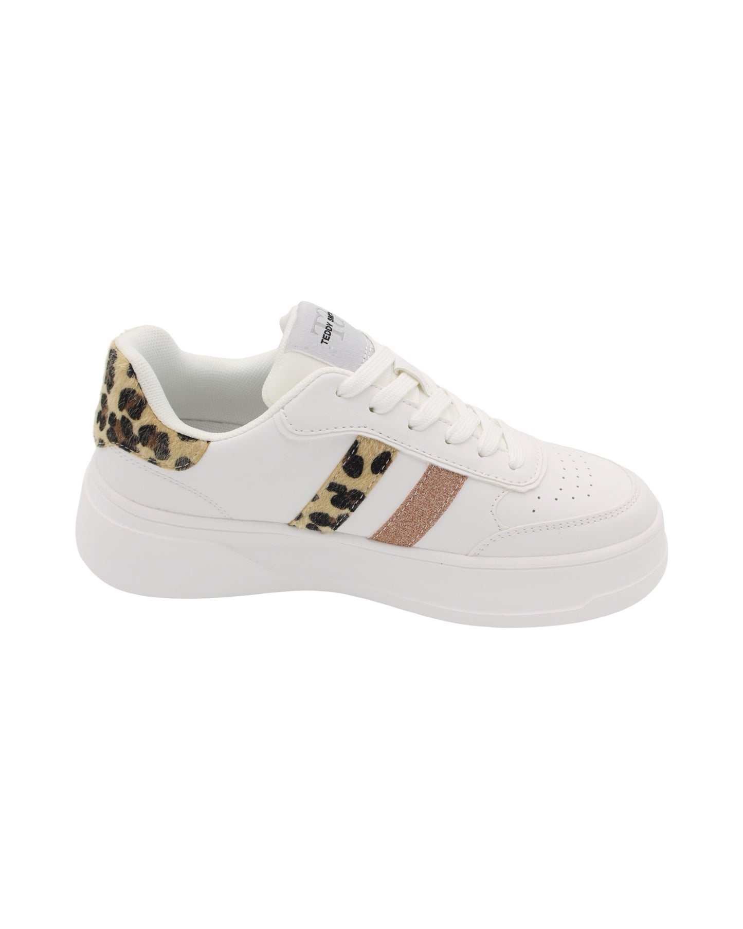 Teddy Smith - Ladies Trainers White, Leopard (3151)