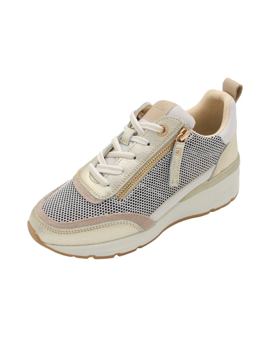 Carmela - Ladies Trainers Gold, Cream (3154)